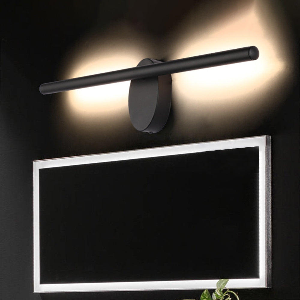 Edge Design Italien Applique Murale Linéaire Minimaliste LED Métal/Acrylique Noir Salle de Bain
