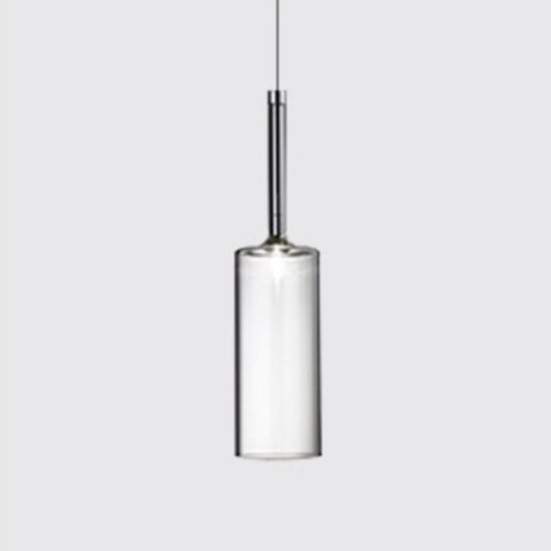 Hailie Lustre Suspension Moderne Minimaliste Verre Clair/Gris Bar