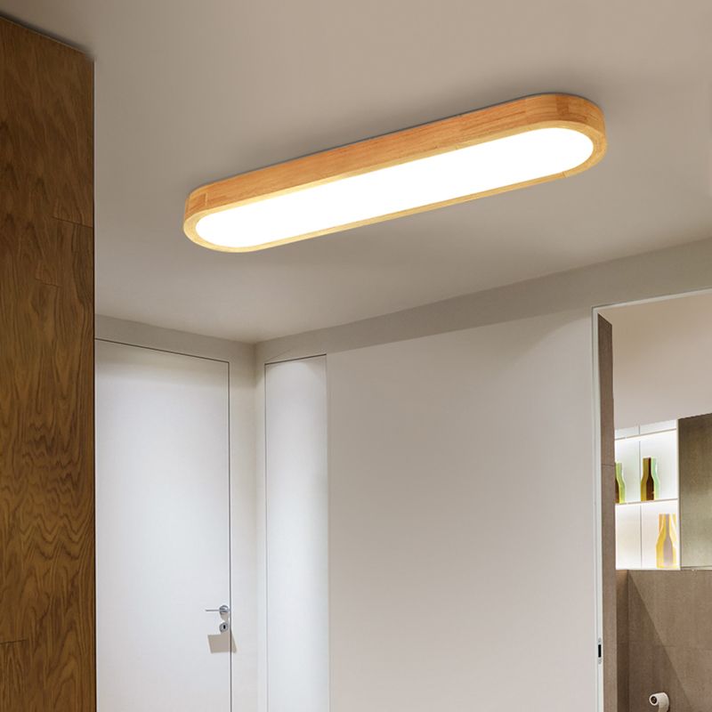Ozawa Moderne LED Plafonnier Bois Acrylique Salon Chambre à coucher