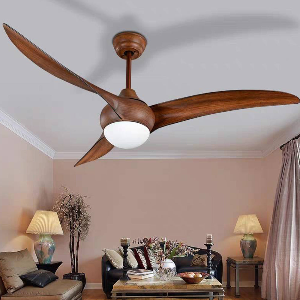 Garner Ventilateur de Plafond à 3 Pales Noir et Marron, D 132CM