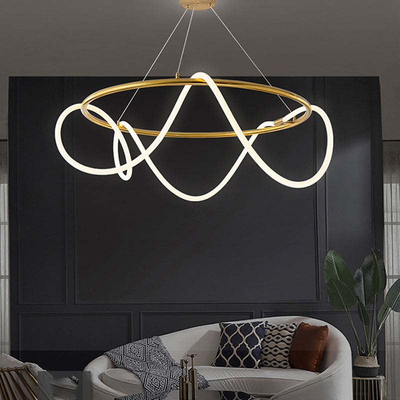 Edge Lampe suspendue, lustre à LED postmoderne pour salon