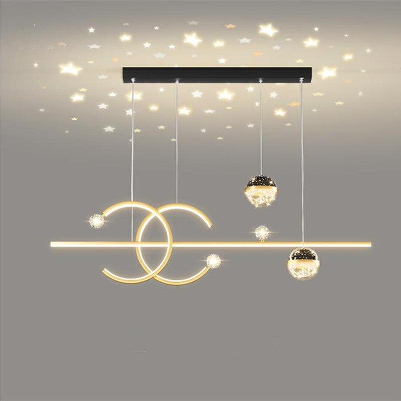Madina Luminaires Suspension d'Étoile LED Élegante Métal/Cristal Salon