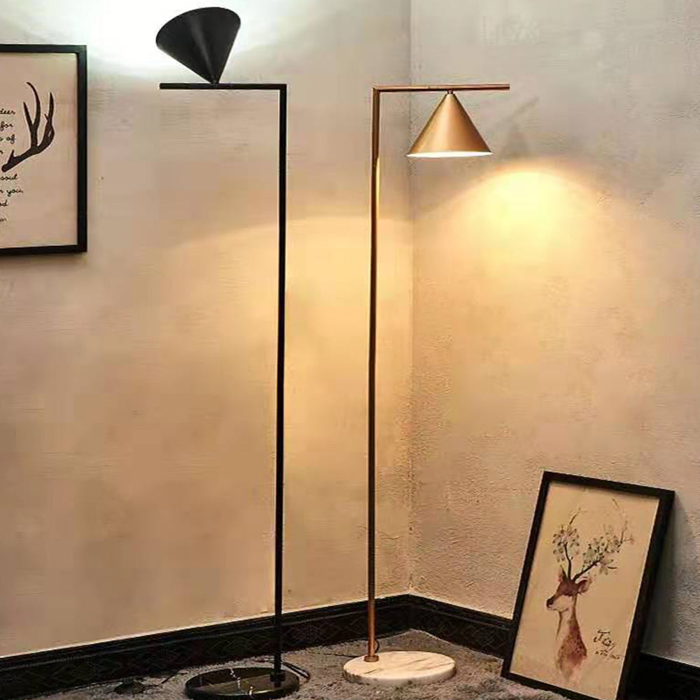 Carins Lampadaire Géométrique Moderne, Marbre, Noir/Or, Salon