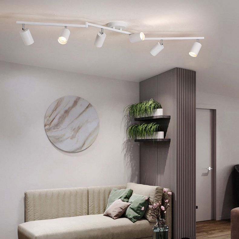 Freja Moderne LED Plafonnier Blanc Noir Métal Salon Chambre à coucher