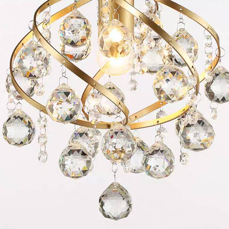 Valentina Design LED Plafonnier Laiton Cristal Salon Chambre à coucher