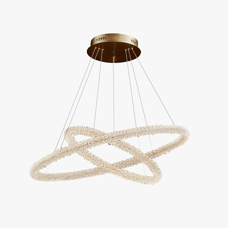 Kristy Suspension Anneau Minimaliste, Metal/Cristal, Blanc, Chambre