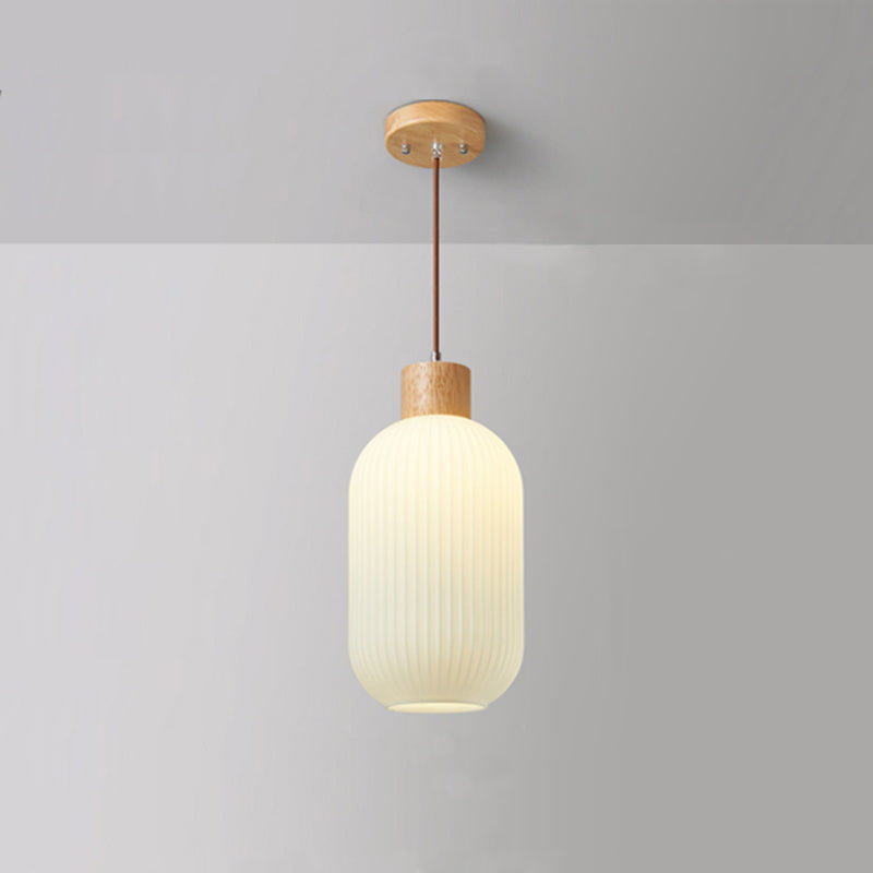 Ozawa Luminaires Suspension LED Moderne Bois/Verre Salon/Salle à manger