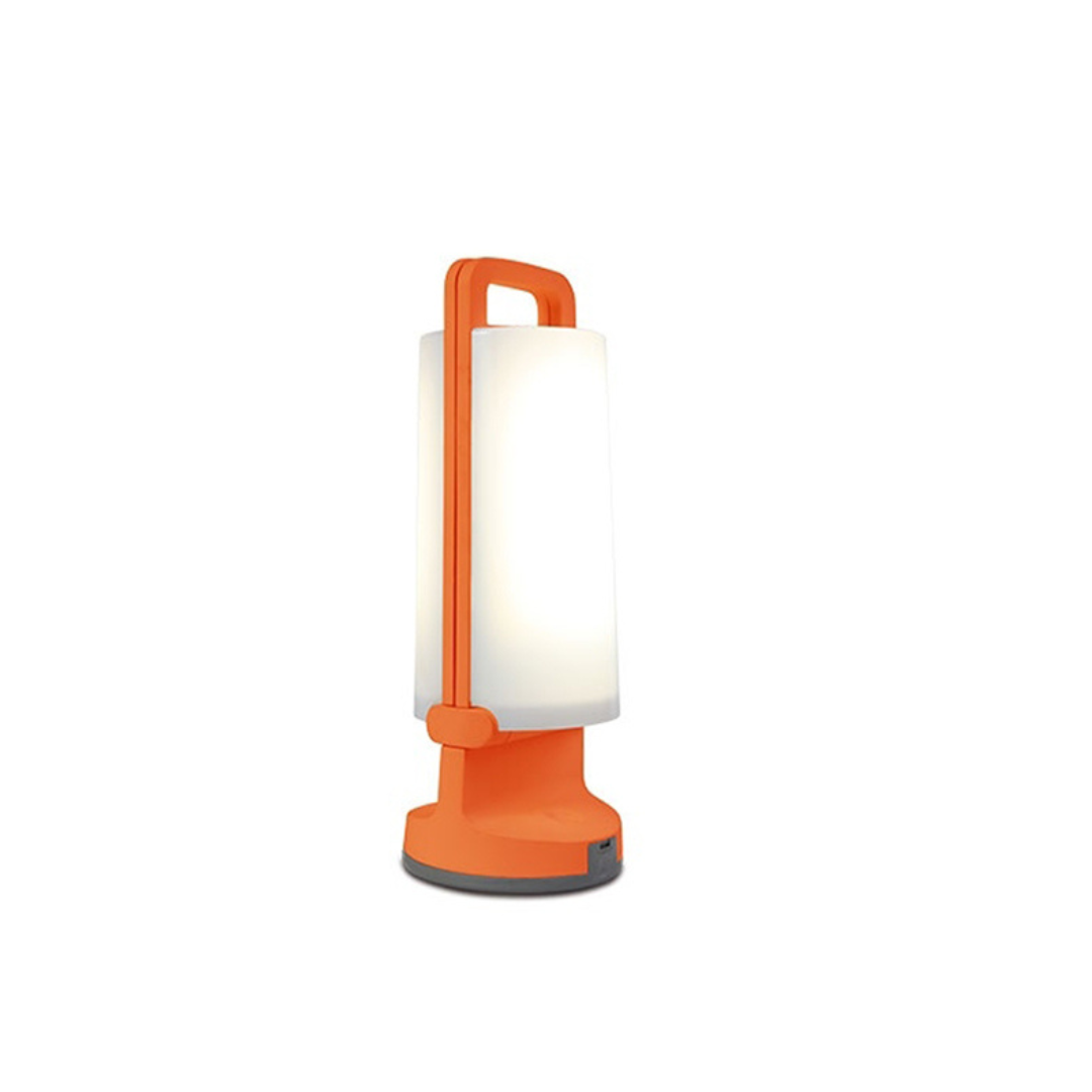 Orr Lampe de Table Cylindre Moderne, Acrylique, Gris/Blanc/Vert/Orange, Jardin