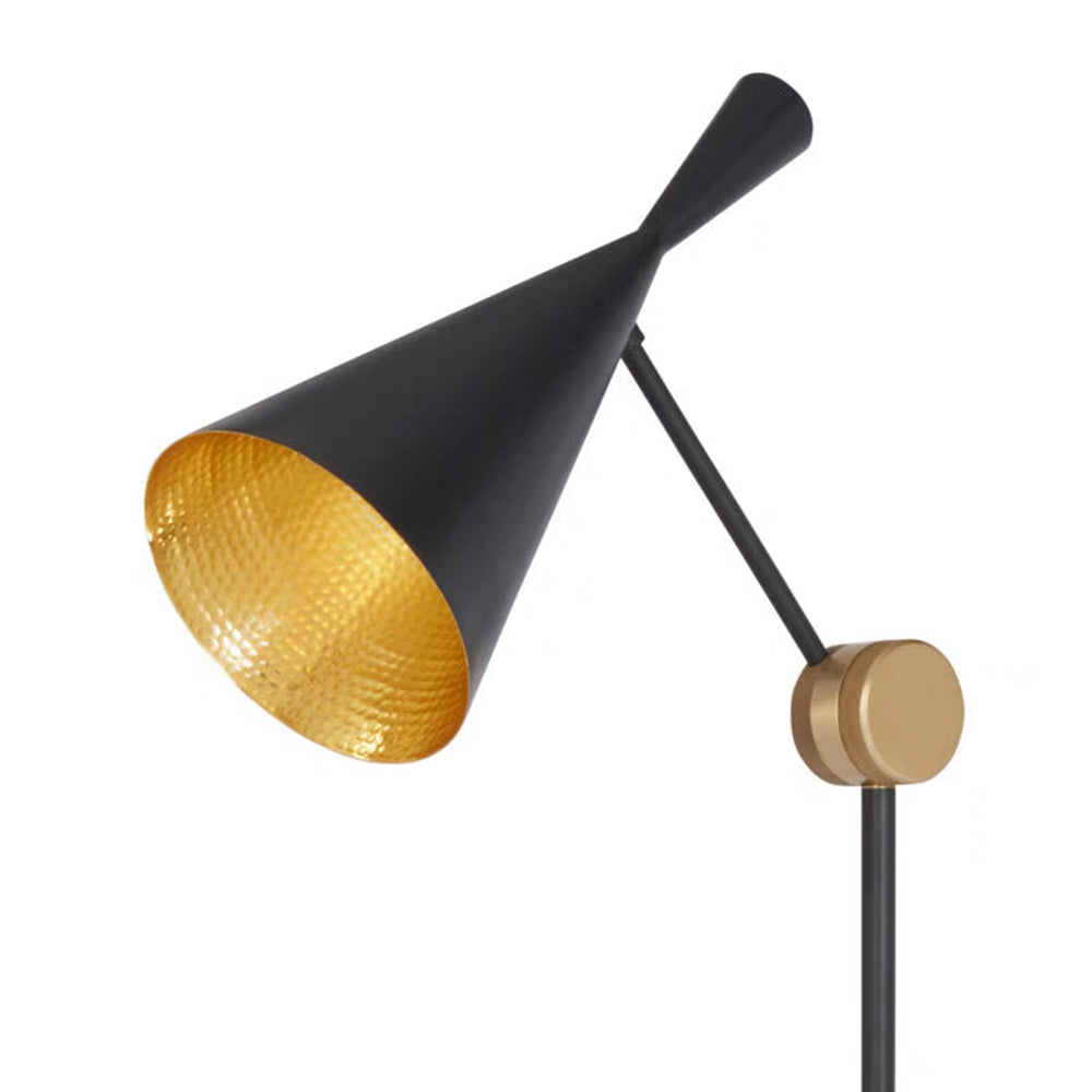 Carins Design Lampadaire Entonnoir Minimaliste LED Noir Métal Salon