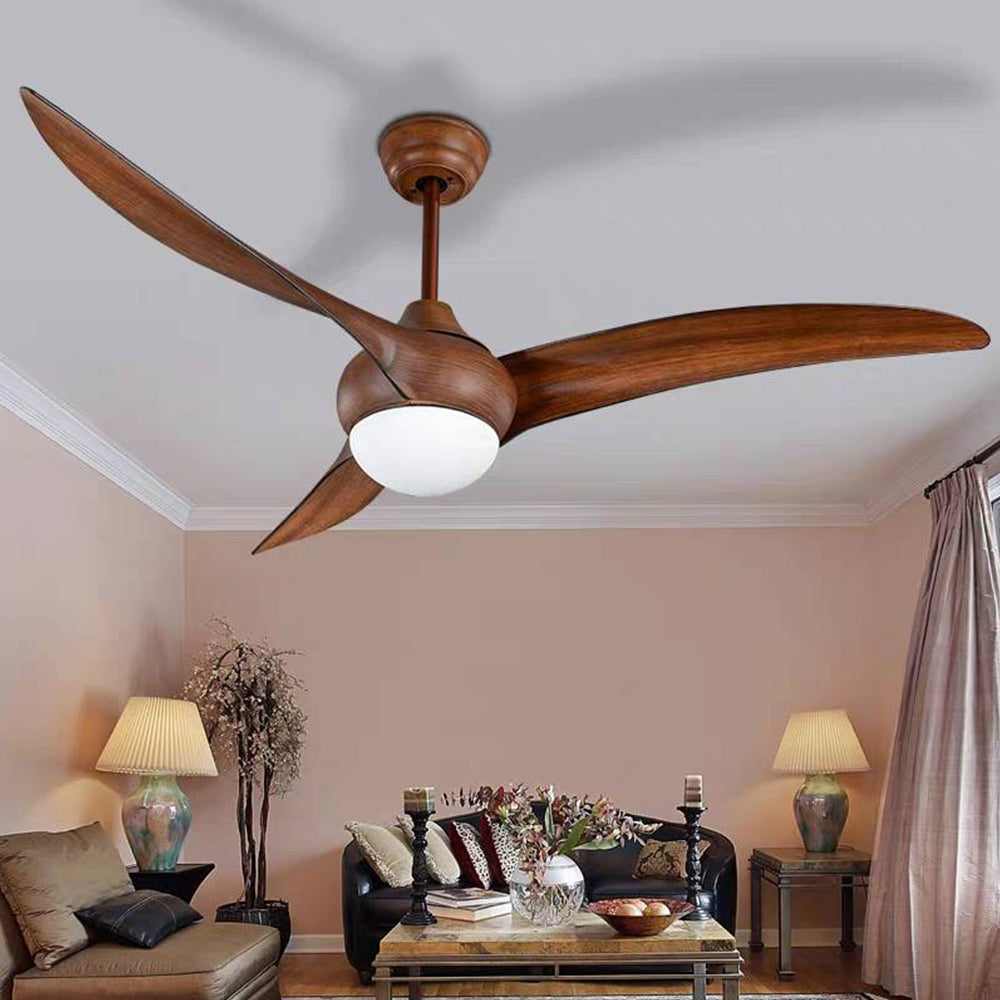 Garner Ventilateur de Plafond à 3 Pales Noir et Marron, D 132CM