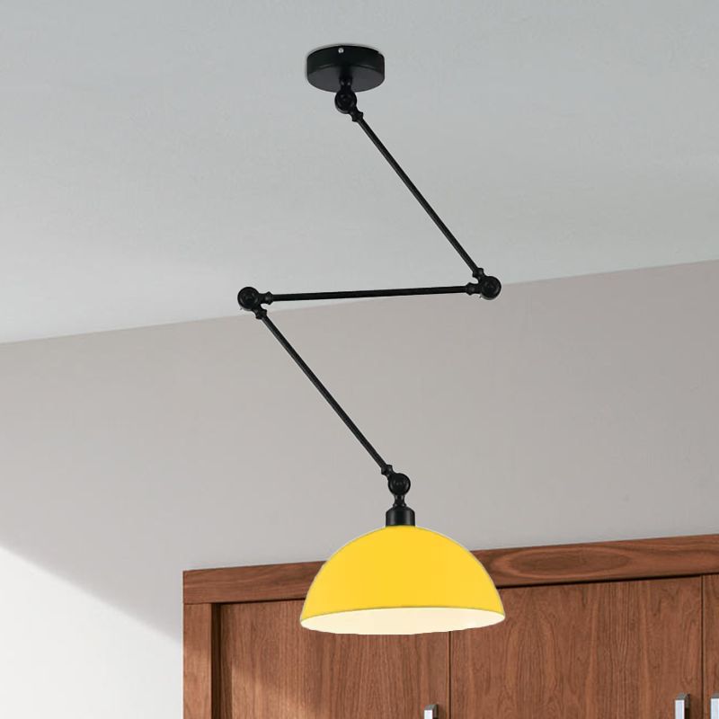 Minori Dôme Moderne LED Suspension Noir/Vert Métal Chambre à coucher