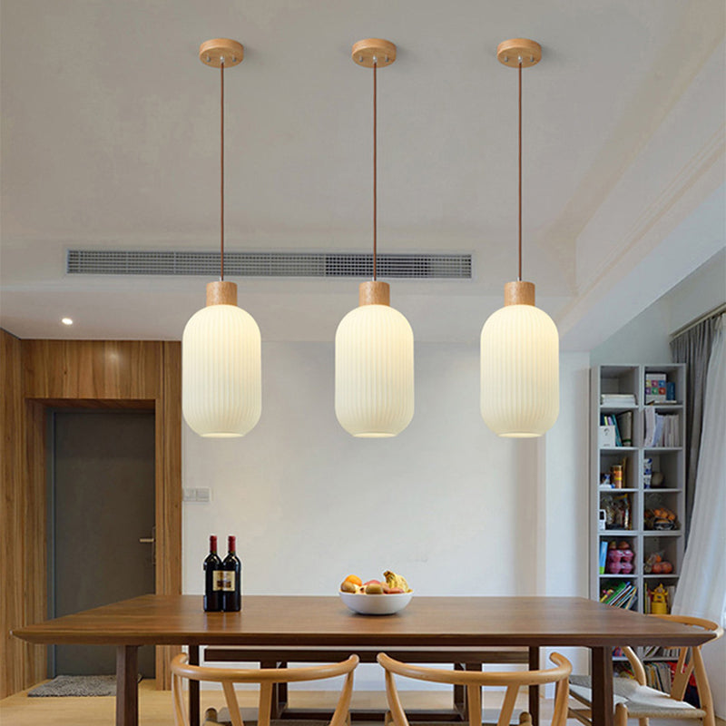 Ozawa Luminaires Suspension LED Moderne Bois/Verre Salon/Salle à manger