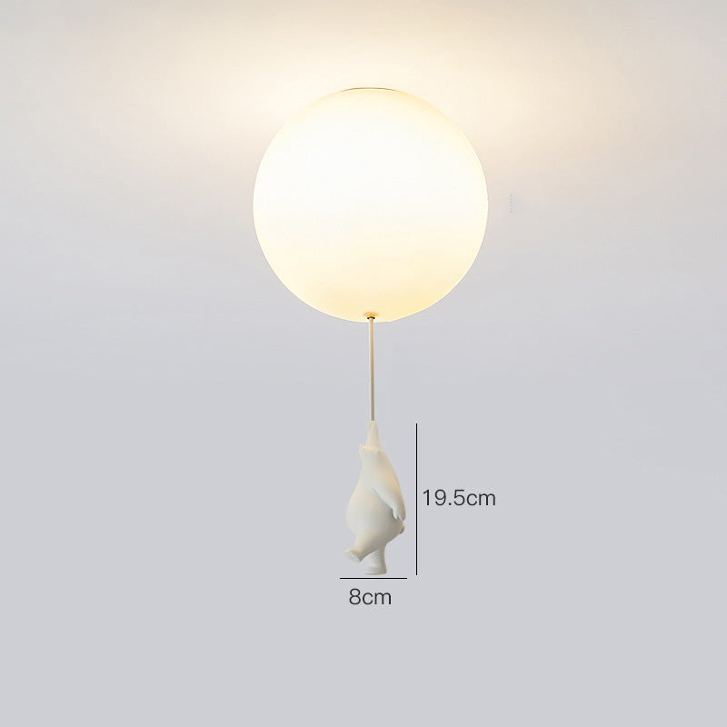 Fateh Suspension/ Plafonnier Ballon Moderne, Résine/Acrylique, Blanc, Chambre