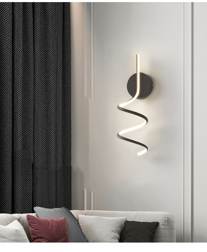 Louise Applique Murale LED Spirale Moderne Pour Chambre, Couloir, Salon