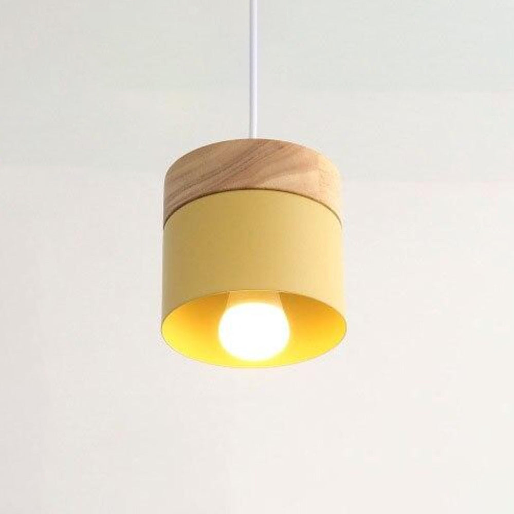Morandi Suspension LED Macaron Nordique Métal/Bois Chambre