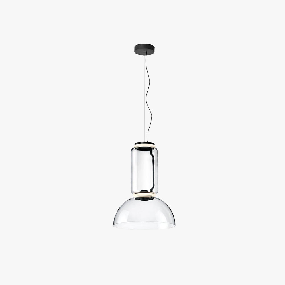 Hailie Luminaires Suspensions LED Cylindre Minimalisme Métal/Verre Transparent Salon/Chambre à Coucher