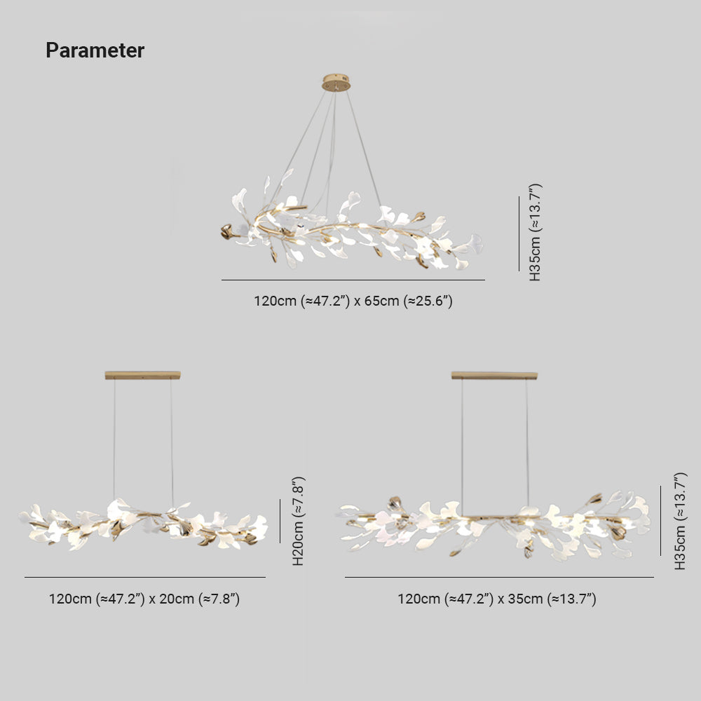 Olivia Luminaires Suspensions Feuille Moderne Céramique/Métal Doré/Blanc Bureau/Salle à Manger