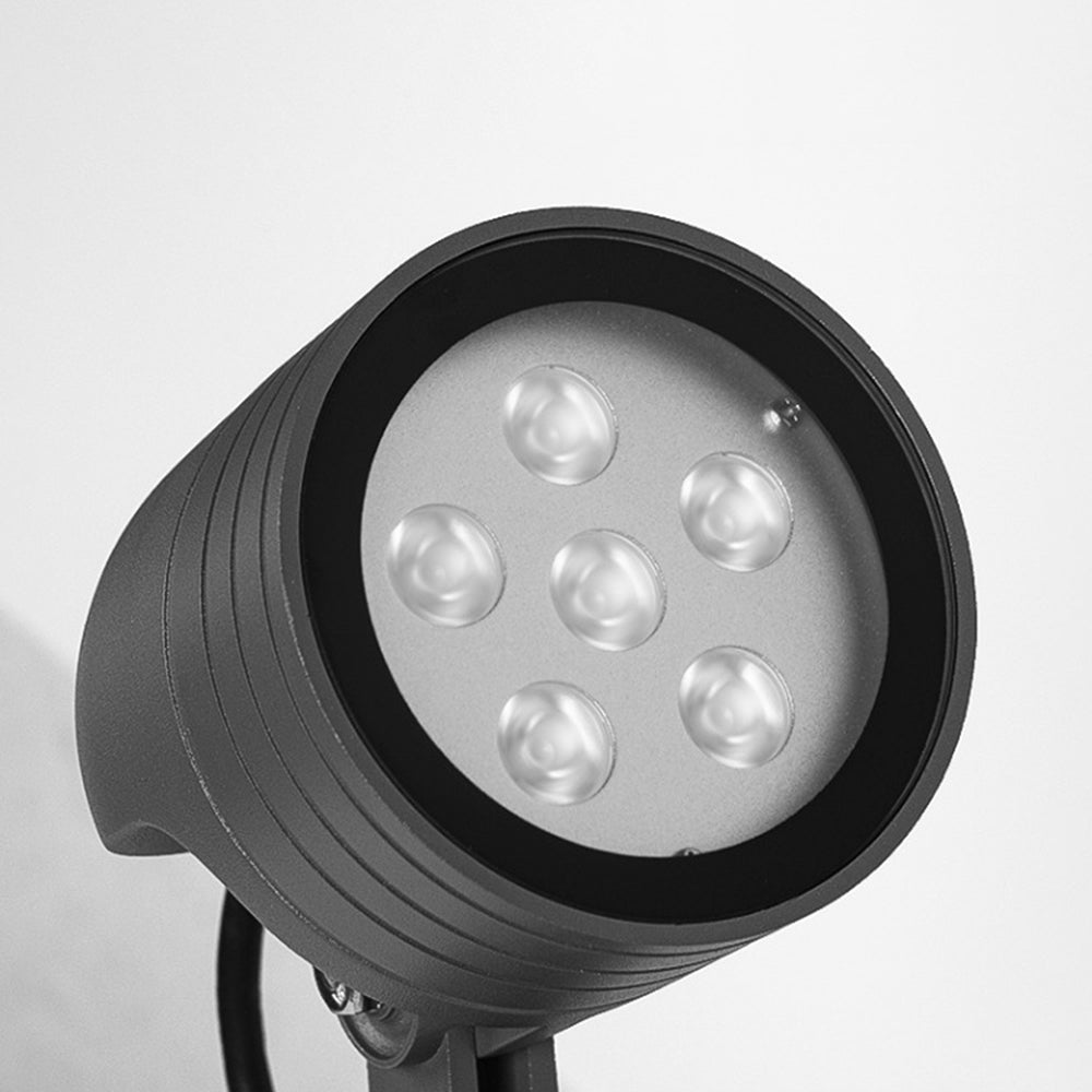 Orr Lampe Extérieure au Sol Cylindre Simple, Métal/Verre, Noir, Cour
