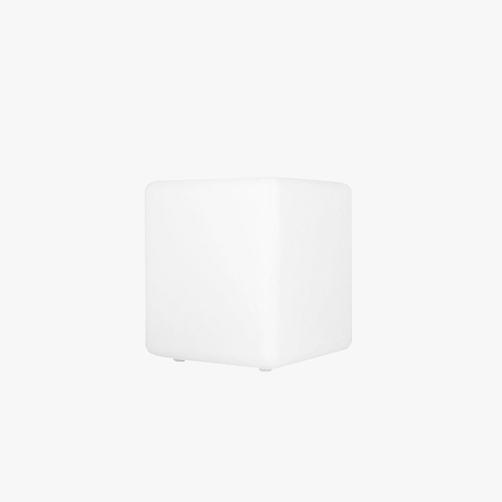 Pena Lampe Extérieure au Sol Cube Moderne, PE, Blanc, Jardin