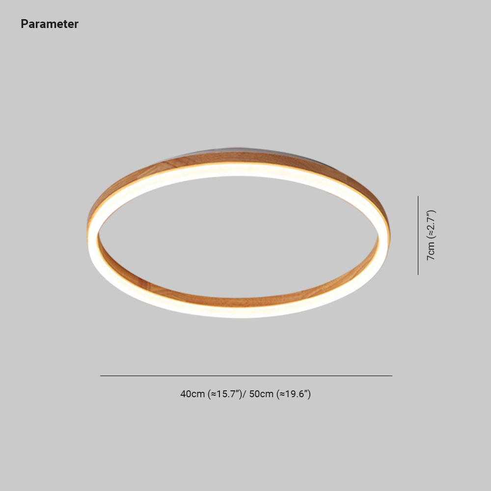 Ozawa Plafonnier Rond Naturel, Bois/Acrylique, Chambre