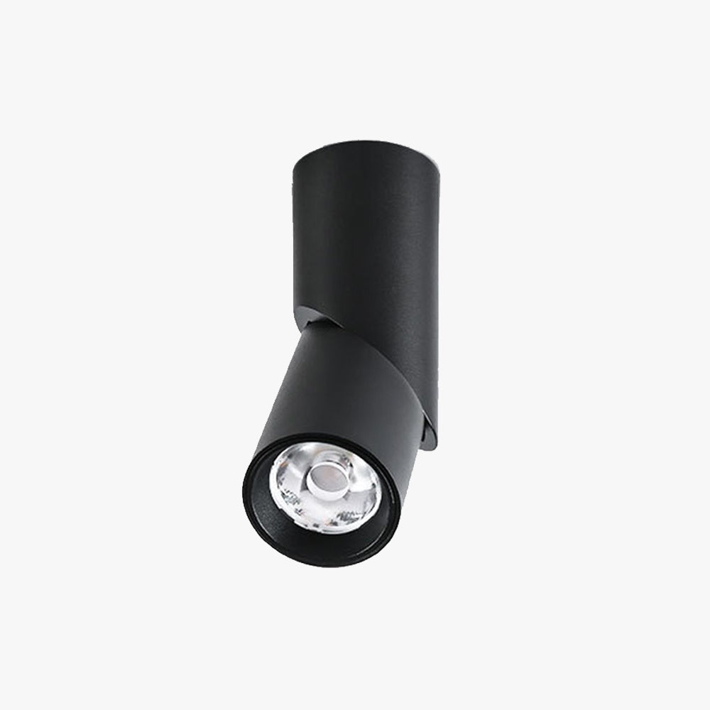 Vovak Cylindre Simple LED Plafonnier Blanc Noir Métal Salon