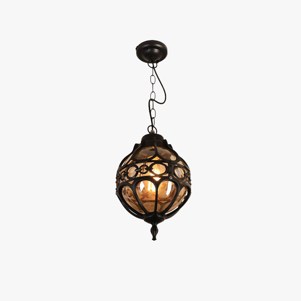 Alessio Sphère Vintage LED Suspension Noir Bronze Métal Verre Salon Chambre à coucher