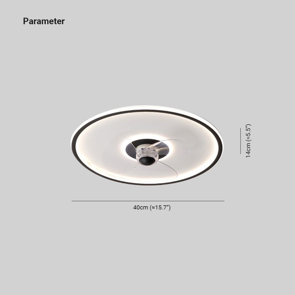 Edge Ventilateur de Plafond LED en forme d'Anneau, 6 Couleurs, D40CM