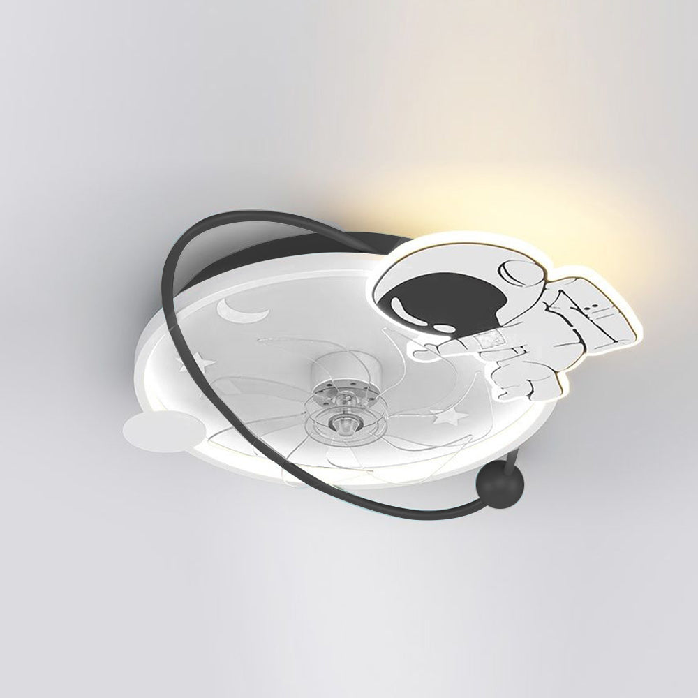 Fateh Ventilateur de Plafond LED en forme d'Astronaute, 3 Styles/Couleurs, D50/58CM