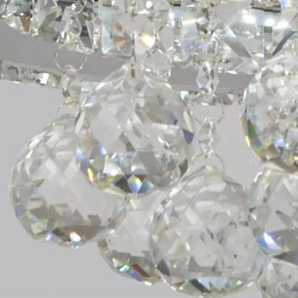 Kirsty Ventilateur de Plafond Lumineux en Cristal Chromé, D48CM