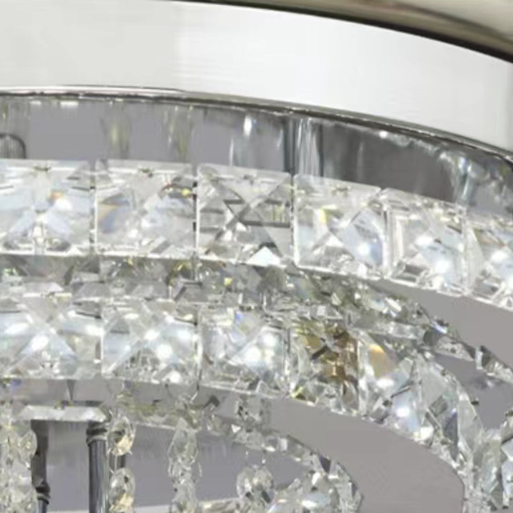 Kirsty Ventilateur de Plafond Lumineux en Cristal Chromé, D48CM