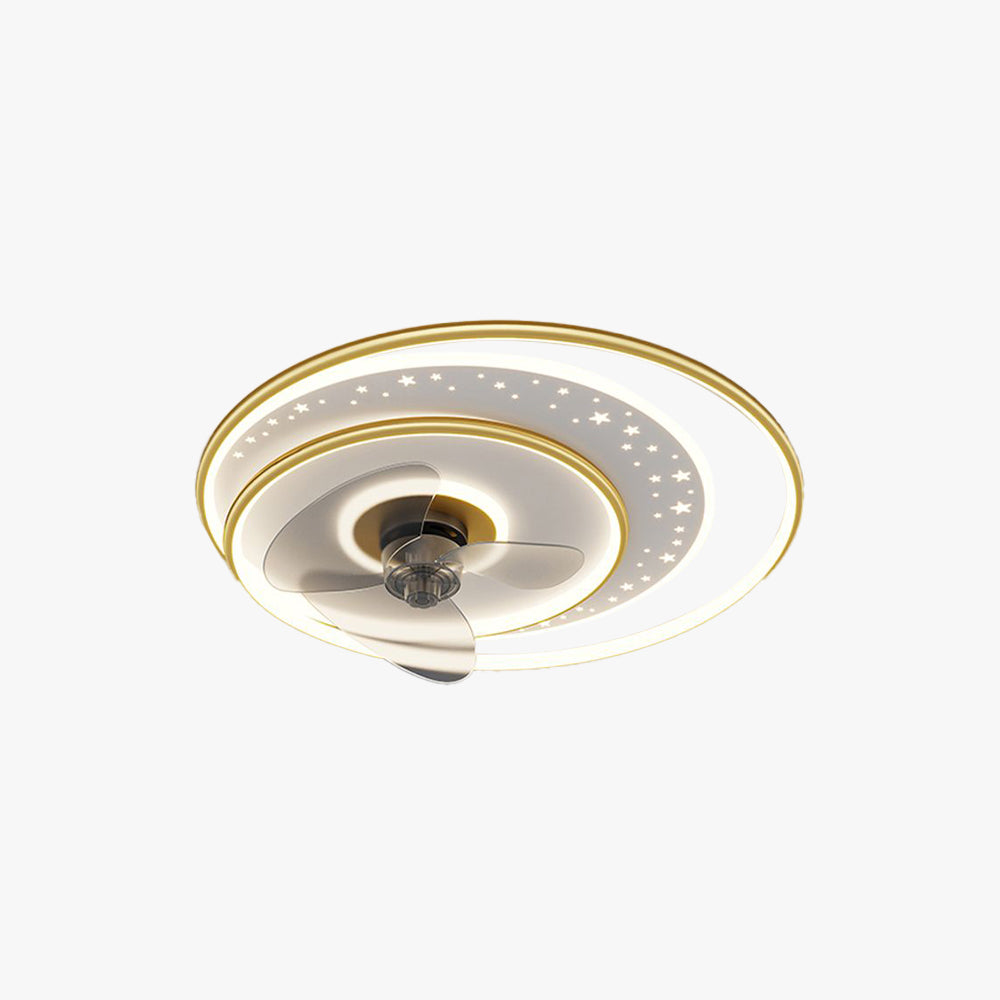 Quinn Ventilateur de Plafond LED, 3 Anneaux, 3 Styles, D50/52/53CM