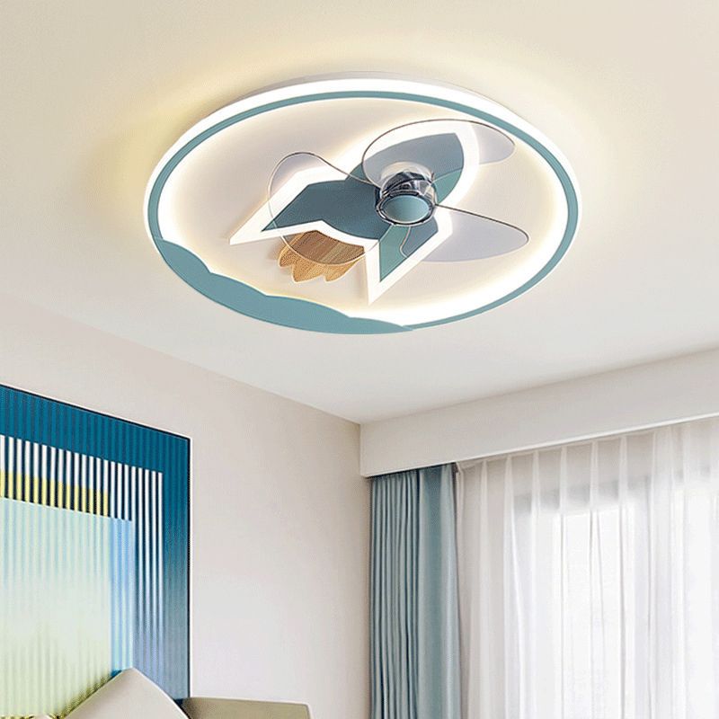 Minori Ventilateur de Plafond en forme de Fusée, 2-Lumières, 5 Couleurs, 46CM/56CM