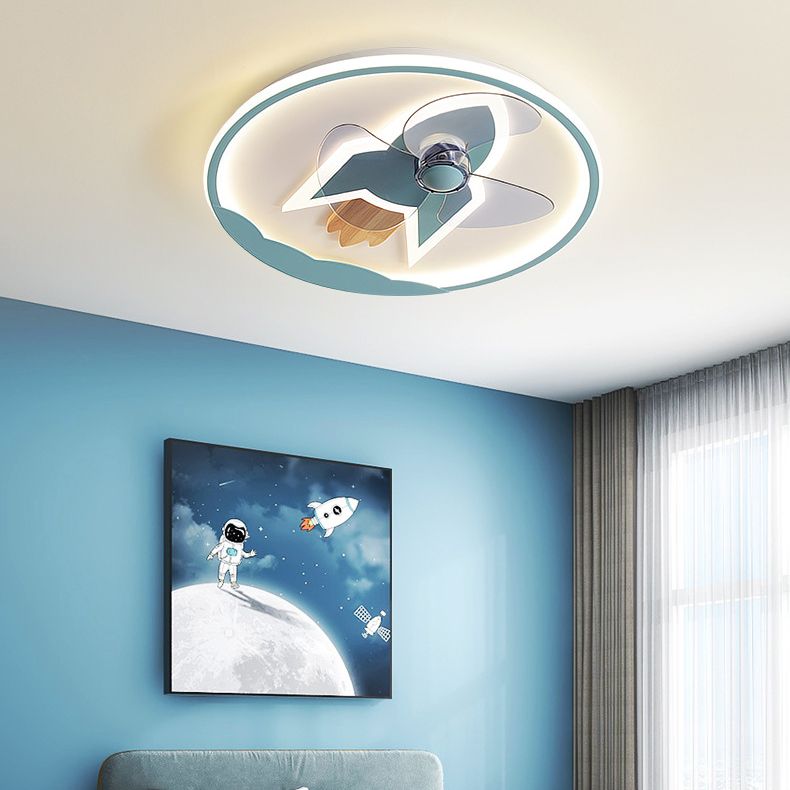 Minori Ventilateur de Plafond en forme de Fusée, 2-Lumières, 5 Couleurs, 46CM/56CM