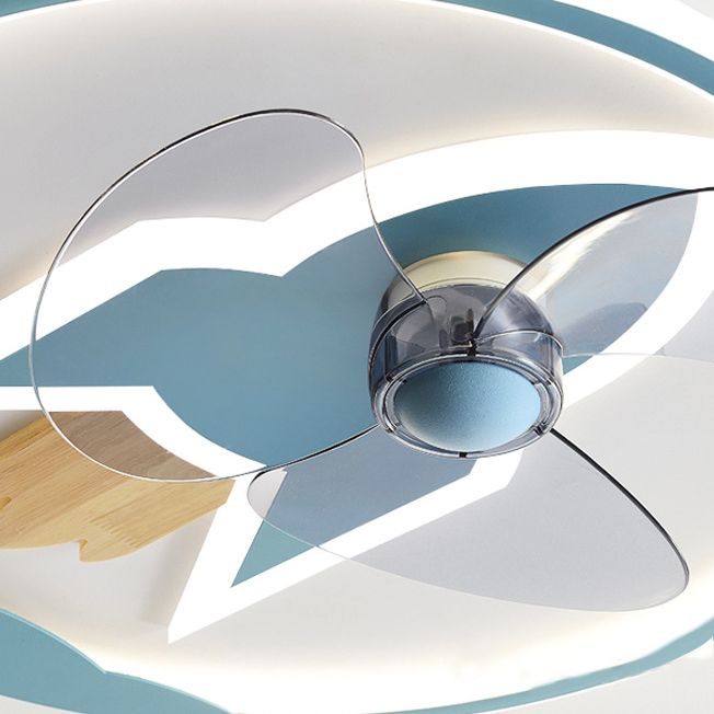 Minori Ventilateur de Plafond en forme de Fusée, 2-Lumières, 5 Couleurs, 46CM/56CM