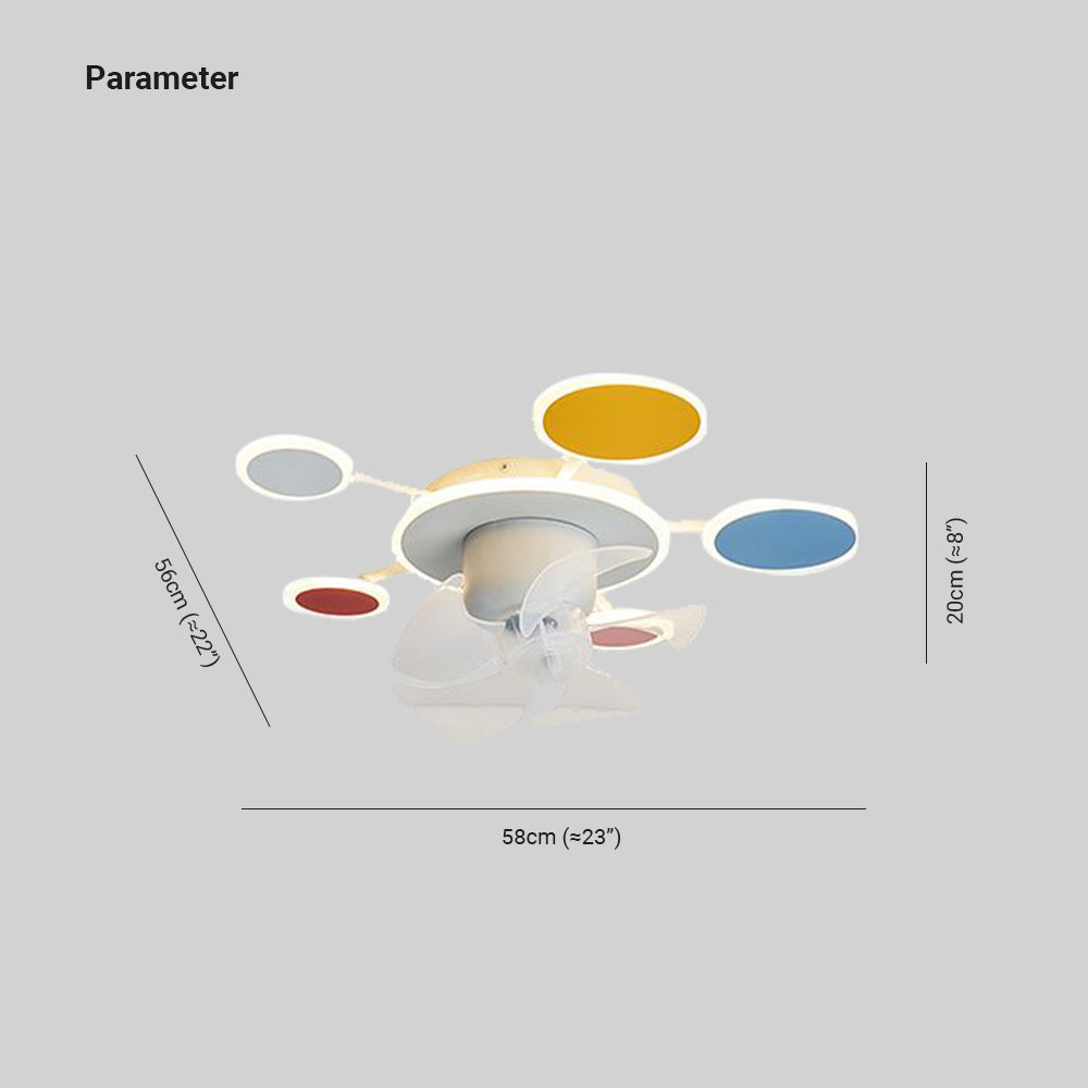 Minori Ventilateur de Plafond en Forme de Nuage, 3 Couleurs, 58CM/55CM