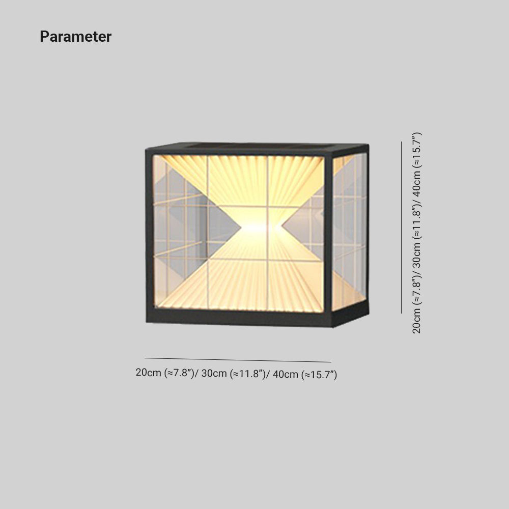 Riley Lampe de Poteau Solaire, Pyramidale, L 20/30/40CM