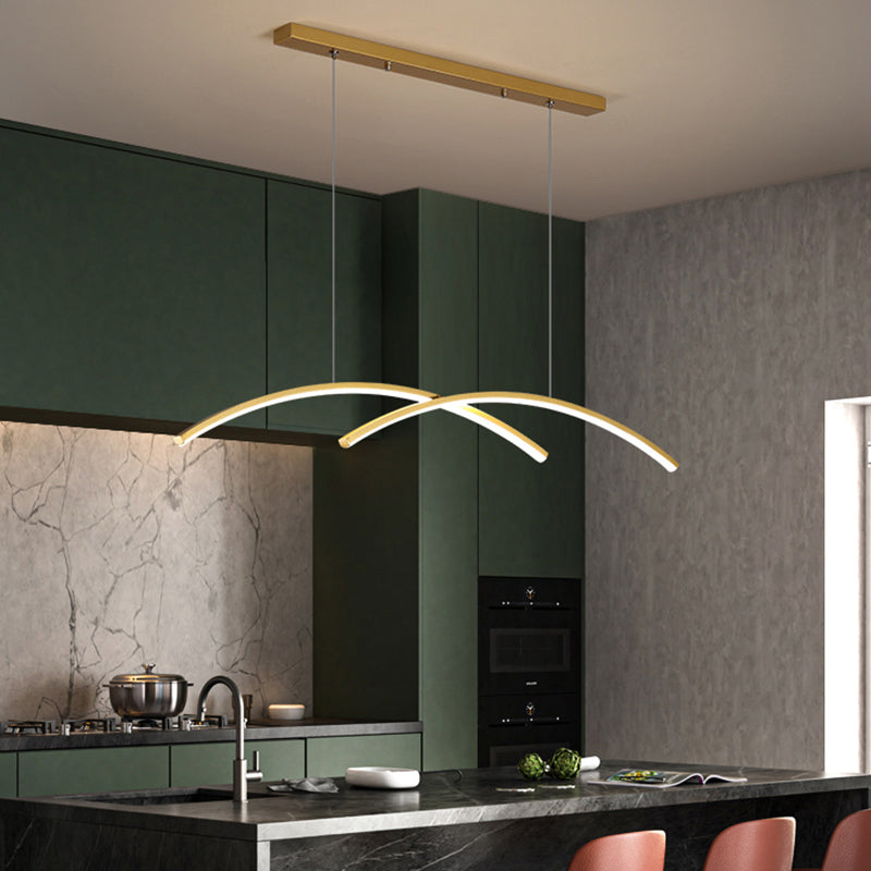 Louise Luminaires Suspension Lineaire Minimaliste En Aluminium Pour La Cuisine Ou Salon