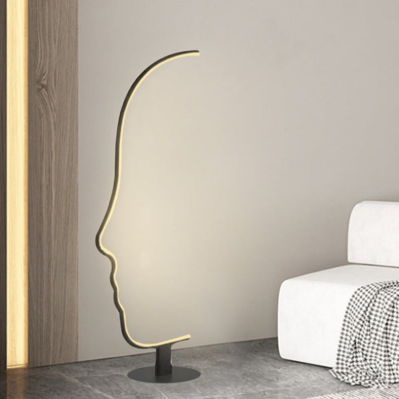 Edge Lampe sur pied Led visage de humain postmoderne pour la chambre