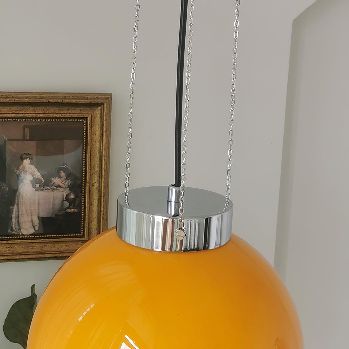 Hailie Globe LED Suspension Jaune Métal Verre Salon Chambre à Coucher