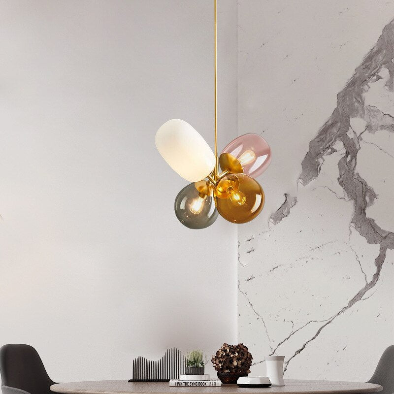 Morandi Lampe Pendante Créative en Verre Ballon Colorée