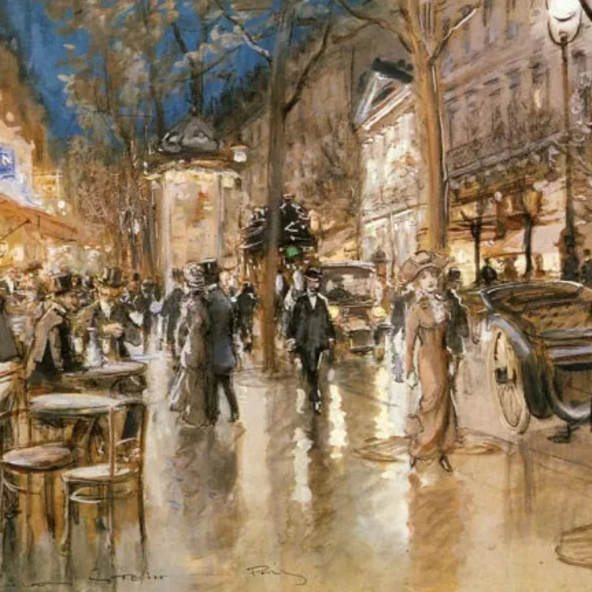 Soirée sur un Boulevard Parisien - Impressions d'Art Mural Vintage Pour la Chambre