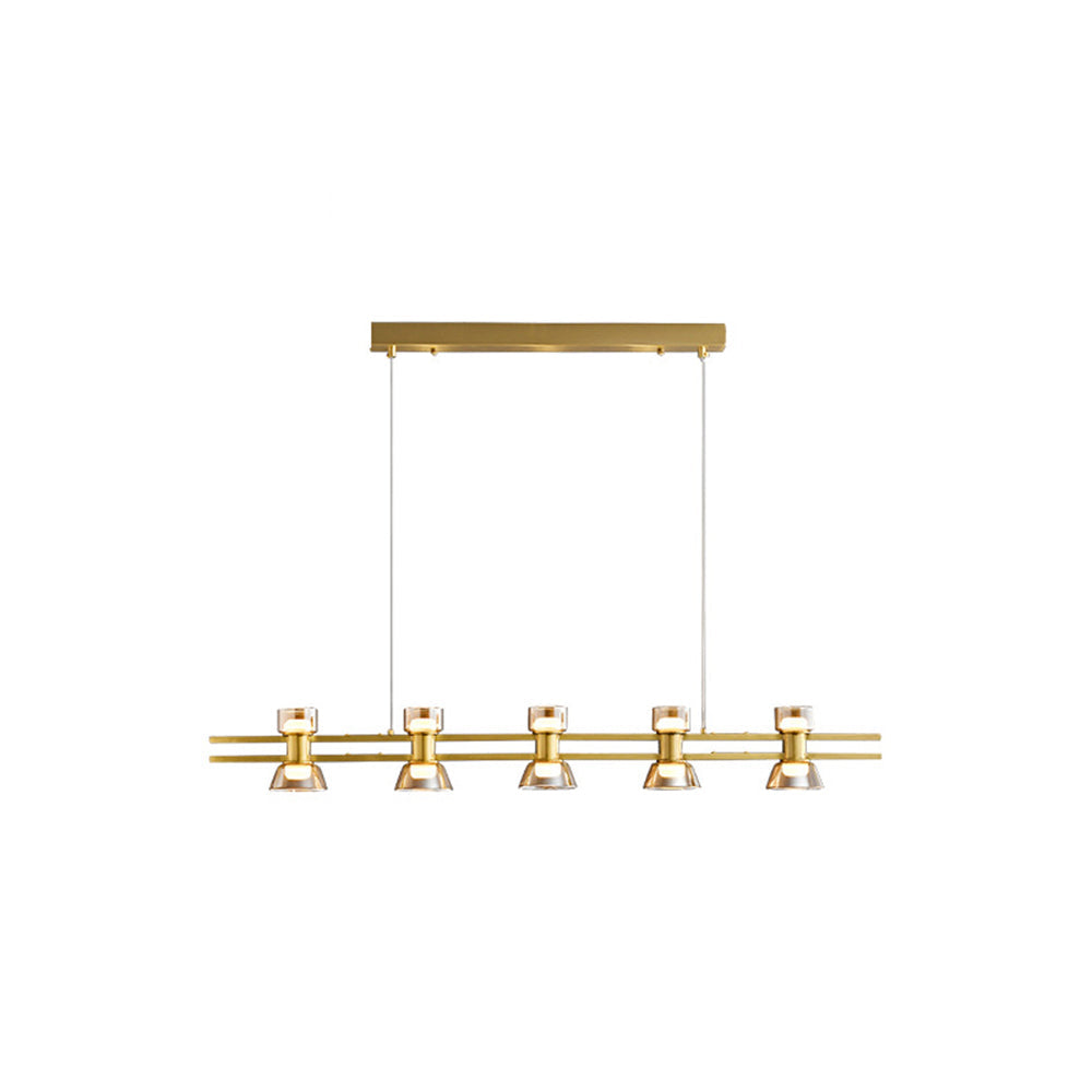 Evette Suspension Linéaire Simple, Cuivre/Verre, Noir/Or, Salle de Bain/Chambre