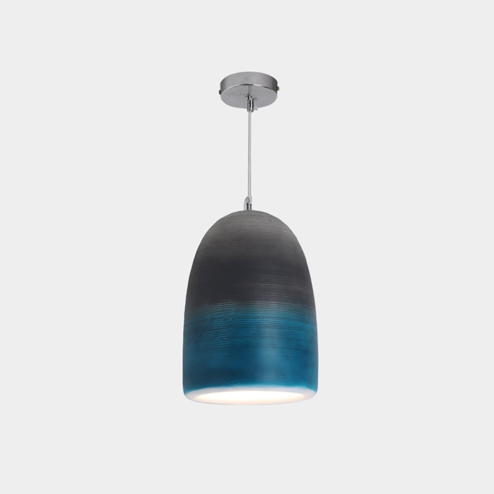 Zaid Suspension Pot Naturelle, Résine/Acrylique, Bleu/Noir/Gris, Chambre