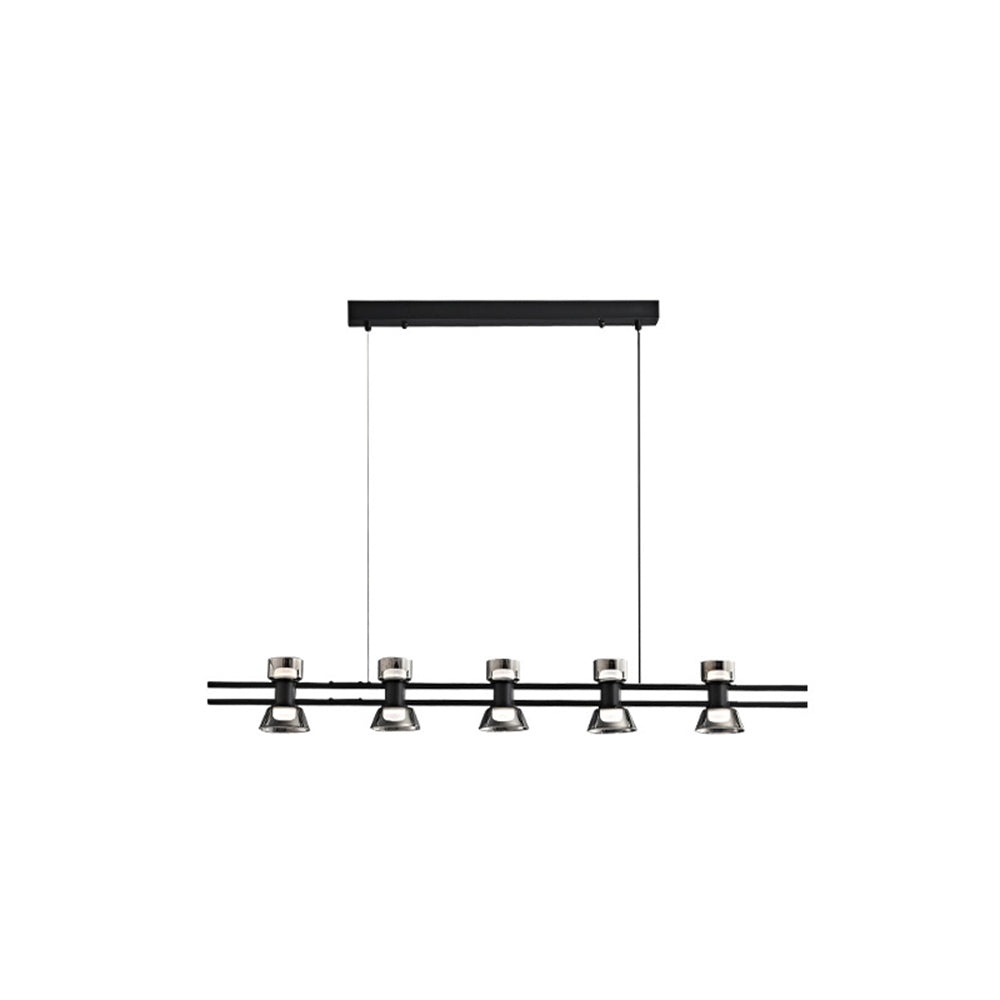 Evette Suspension Linéaire Simple, Cuivre/Verre, Noir/Or, Salle de Bain/Chambre