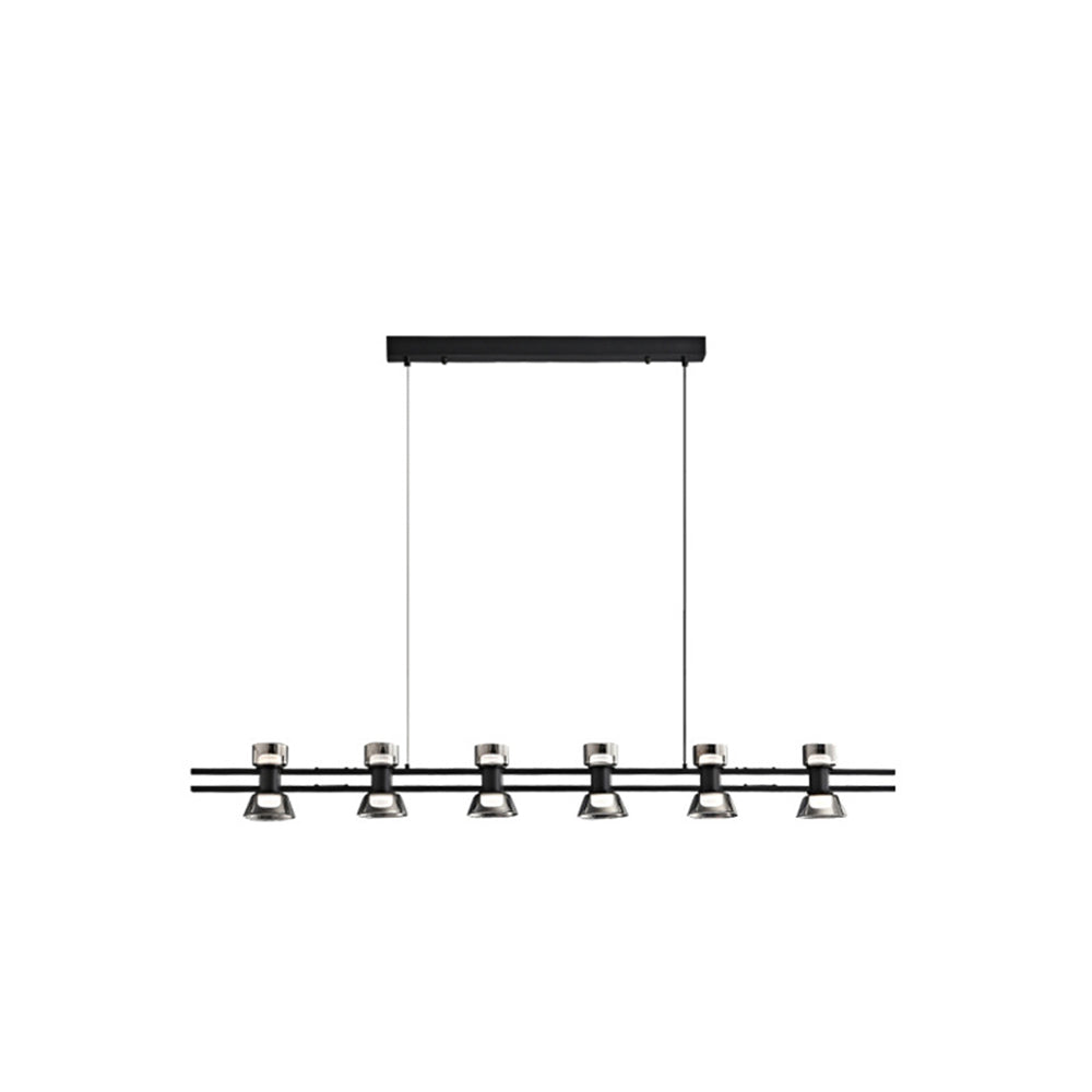 Evette Suspension Linéaire Simple, Cuivre/Verre, Noir/Or, Salle de Bain/Chambre