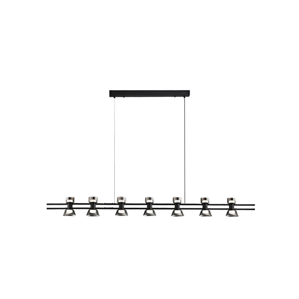 Evette Suspension Linéaire Simple, Cuivre/Verre, Noir/Or, Salle de Bain/Chambre