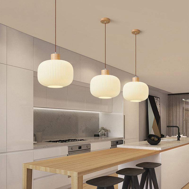 Ozawa Luminaires Suspension LED Moderne Bois/Verre Salon/Salle à manger