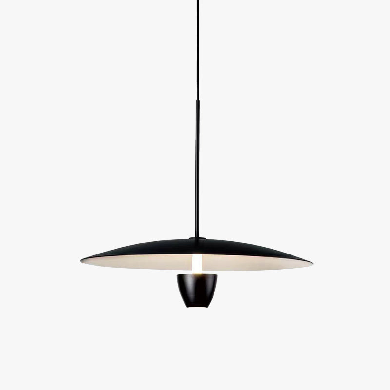 Carin Suspension Ronde LED Minimaliste, Métal, Noir, Salon