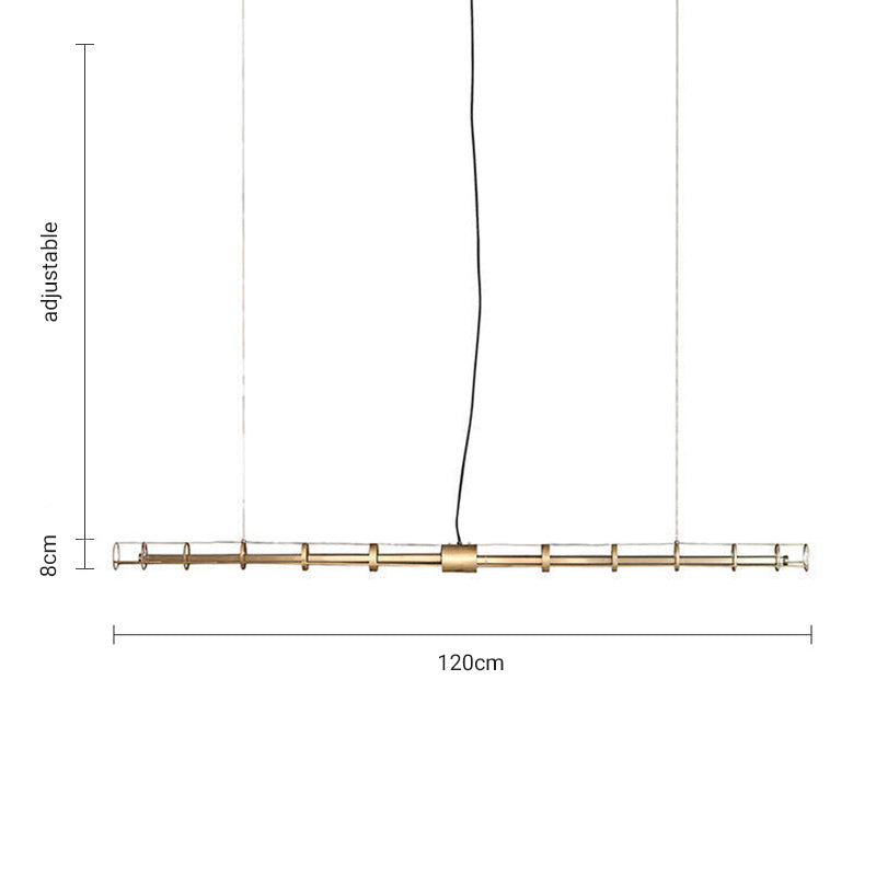 Edge Suspension Linéaire Moderne, Métal/Verre, Doré, Salon