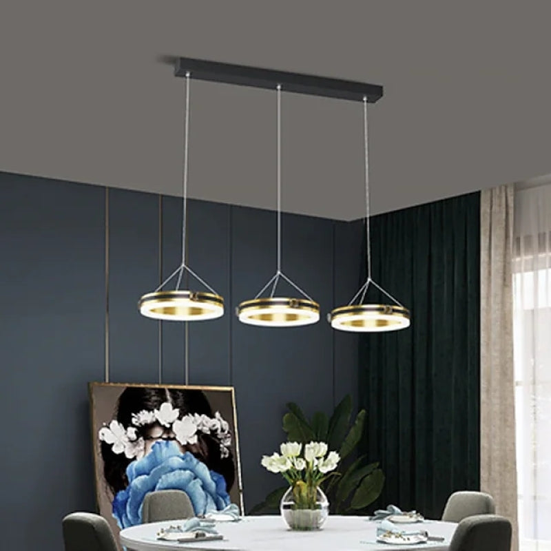 Raheel Suspension LED Multi Têtes Moderne Métal Noir Salon